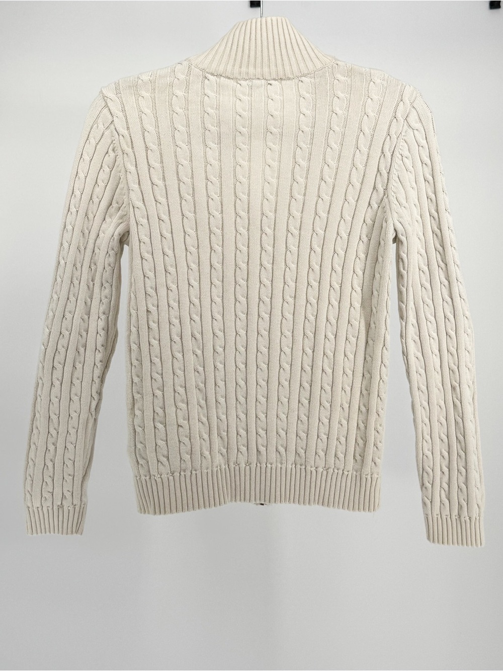 Ralph Lauren Cream Cable-Knit Zip Sweater - Picture 5 of 8